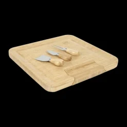 Ygo Aperoplank QUESO met Bestek 3Del. Bamboe| Servies|Tafelaccessoires