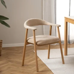 Ygo Armstoel COLETTE Danny Beige - Poot Eik| Stoelen