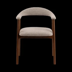 Ygo Armstoel COLETTE Monza Beige - Poot Walnoot| Stoelen