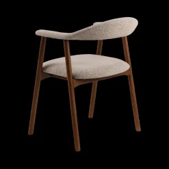 Ygo Armstoel COLETTE Monza Beige - Poot Walnoot| Stoelen