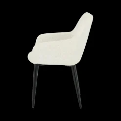 Ygo Armstoel LIZZY Cream Pt Zwart| Stoelen