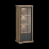 Ygo Barkast TOLUCA Old teak/Zwart Links B77| Vitrinekasten