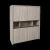 Ygo Barkast WALTON Eik Lichtgrijs B140| Vitrinekasten|Boekenkasten