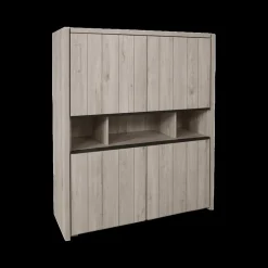 Ygo Barkast WALTON Eik Lichtgrijs B140| Vitrinekasten|Boekenkasten