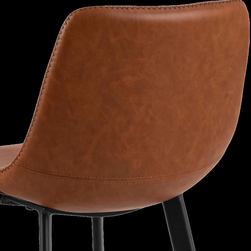 Ygo Barstoel AMBROS PU retro leather look brandy 691B - ZH63,5cm| Barkrukken