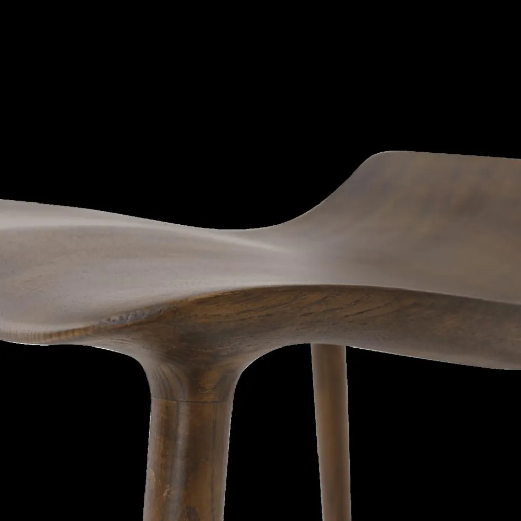 Ygo Barstoel FAVELA Ash Wood Walnut ZH65| Barkrukken