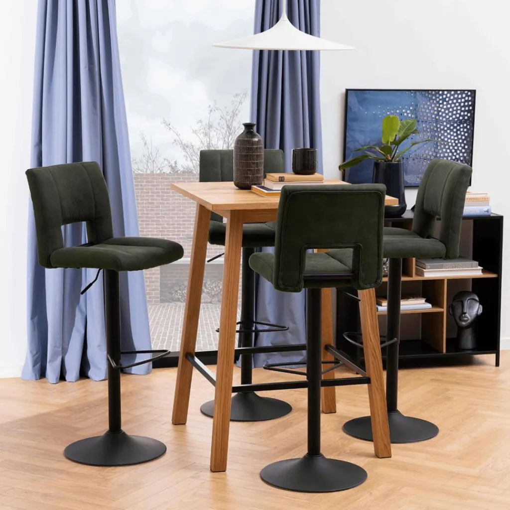 Ygo Barstoel FINLEY Preston fabric olive green 38| Barkrukken