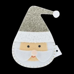 Ygo Bestekhouder SANTA Vilt Zilver Ass.| Kerst