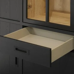Ygo Bibliotheek WINSTON Zwart B240| Vitrinekasten|Boekenkasten