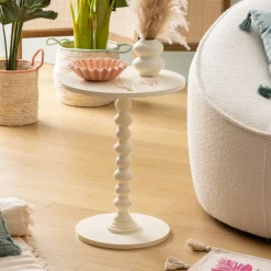 Ygo Bijzettafel AXIL Rond Beige| Salontafels & Bijzettafels