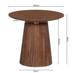Ygo Bijzettafel DOMINGO Mango Lichtbruin Ø50| Salontafels & Bijzettafels