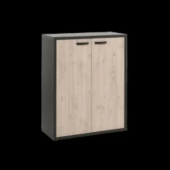 Ygo Boekenkast H112 UPGRADE Zwart/Kastanje| Bureau- En Boekenkasten
