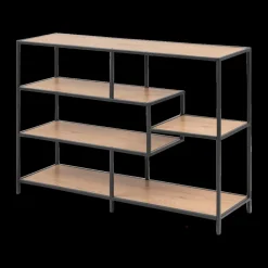 Ygo Boekenrek BOKSKAP Wild Oak Assymetrisch B114| Vitrinekasten|Boekenkasten