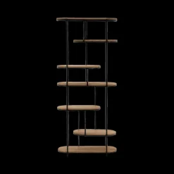 Ygo Boekenrek HEDDA 90x33x205 Eiken| Vitrinekasten|Boekenkasten