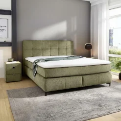 Ygo Boxspring ALKMAAR Chenille Groen 180x200| Boxsprings