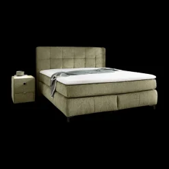 Ygo Boxspring ALKMAAR Chenille Groen 180x200| Boxsprings