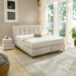 Ygo Boxspring ALKMAAR Rib Beige 180x200| Boxsprings