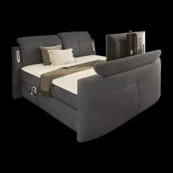 Ygo Boxspring DOMBURG Microvezel 421/09 Donkergrijs 180x200| Boxsprings