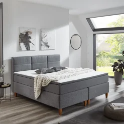 Ygo Boxspring KEULEN 160x200 Grijs| Boxsprings