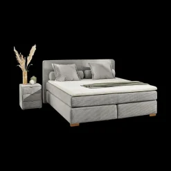 Ygo Boxspring TILBURG Ribfluweel 426/29 Grijs 180x200| Boxsprings
