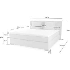 Ygo Boxspring TILBURG Ribfluweel 426/29 Grijs 180x200| Boxsprings