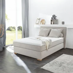 Ygo Boxspring TILBURG Ribfluweel 426/17 Greige 140x200| Boxsprings