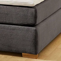 Ygo Boxspring TILBURG Ribfluweel Donkergrijs 180x200| Boxsprings