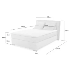 Ygo Boxspring TILBURG Ribfluweel 426/29 Grijs 140x200| Boxsprings