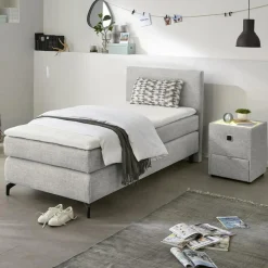 Ygo Boxspring URK Stof 369/09 Grijs 90x200| Boxsprings