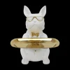 Ygo Bulldog BULL Plateau Wit/Goud| Woondecoratie