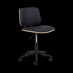 Ygo Bureaustoel MIKKEL PU Zwart/Eik Fineer| Bureaustoelen