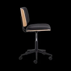 Ygo Bureaustoel MIKKEL PU Zwart/Eik Fineer| Bureaustoelen