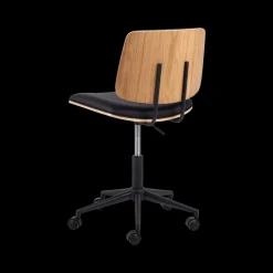 Ygo Bureaustoel MIKKEL PU Zwart/Eik Fineer| Bureaustoelen
