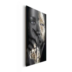 Ygo Canvas REI Woman Gold Hand 60x90| Wanddecoratie