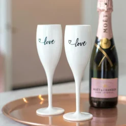 Ygo Champagneglas LOVE 2.0 100ml Wit| Glazen