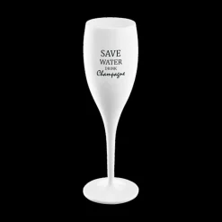 Ygo Champagneglas SAVE WATER 100ml Wit| Glazen