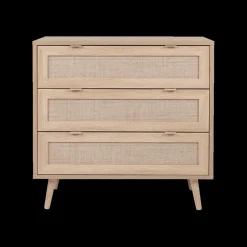 Ygo Commode EIVISSA 3L Sonoma Eik/Riet| Ladekasten & Commodes