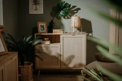 Ygo Commode EIVISSA Sonoma Eik/Riet| Ladekasten & Commodes