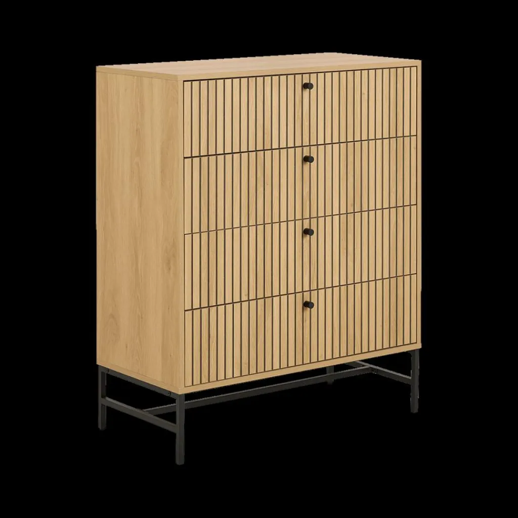 Ygo Commode FIEBE 4L Decor Eik B81| Ladekasten