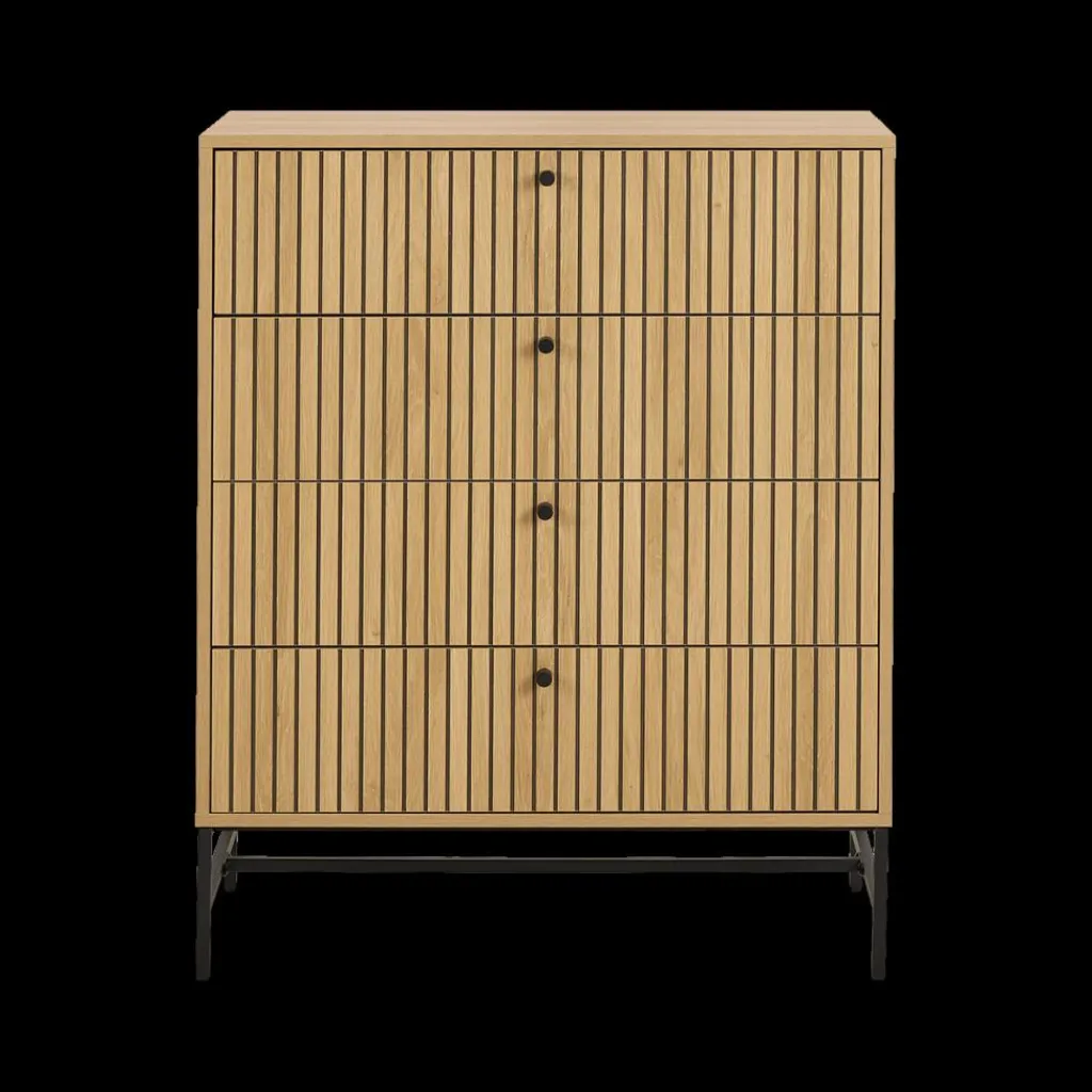 Ygo Commode FIEBE 4L Decor Eik B81| Ladekasten