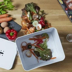 Ygo Compostemmer COMPOST 10l RH Met. Wit/Zwart| Vuilbakken