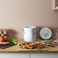 Ygo Compostemmer COMPOST Rond Met. Wit| Vuilbakken