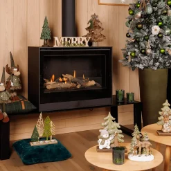 Ygo Decowoord MERRY CHRISTMAS Hout Naturel/Goud| Woondecoratie|Kerst
