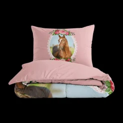 Ygo Dekbedovertrek CUTE HORSE 140 Roze| Slaapkamer|Kinderdekbedovertrekken