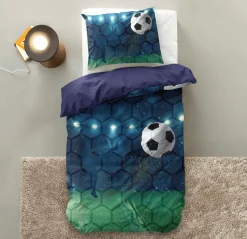 Ygo Dekbedovertrek LIVE FOOTBALL 140 Blauw| Slaapkamer|Kinderdekbedovertrekken