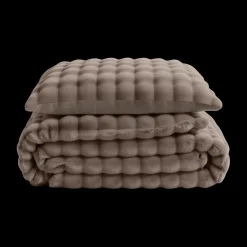 Ygo Dekbedovertrek POMPOM 240 Taupe| Dekbedovertrekken