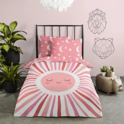 Ygo Dekbedovertrek SUNNY 140x220 Roze| Slaapkamer|Kinderdekbedovertrekken