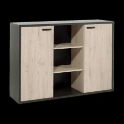 Ygo Dossierkast 3-Vak UPGRADE Zwart/Kastanje| Bureau- En Boekenkasten