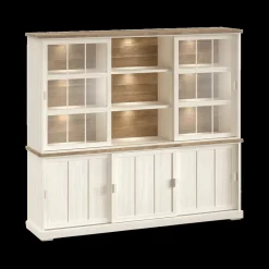 Ygo Dressoir met Opzetkast TOLUCA Lariks/Old Teak B233| Vitrinekasten