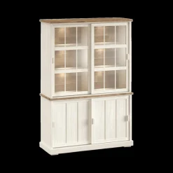 Ygo Dressoir met Opzetkast TOLUCA Lariks/Old Teak B144| Vitrinekasten